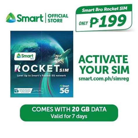 smart bro sim card|Smart Bro Rocket SIM 199 .